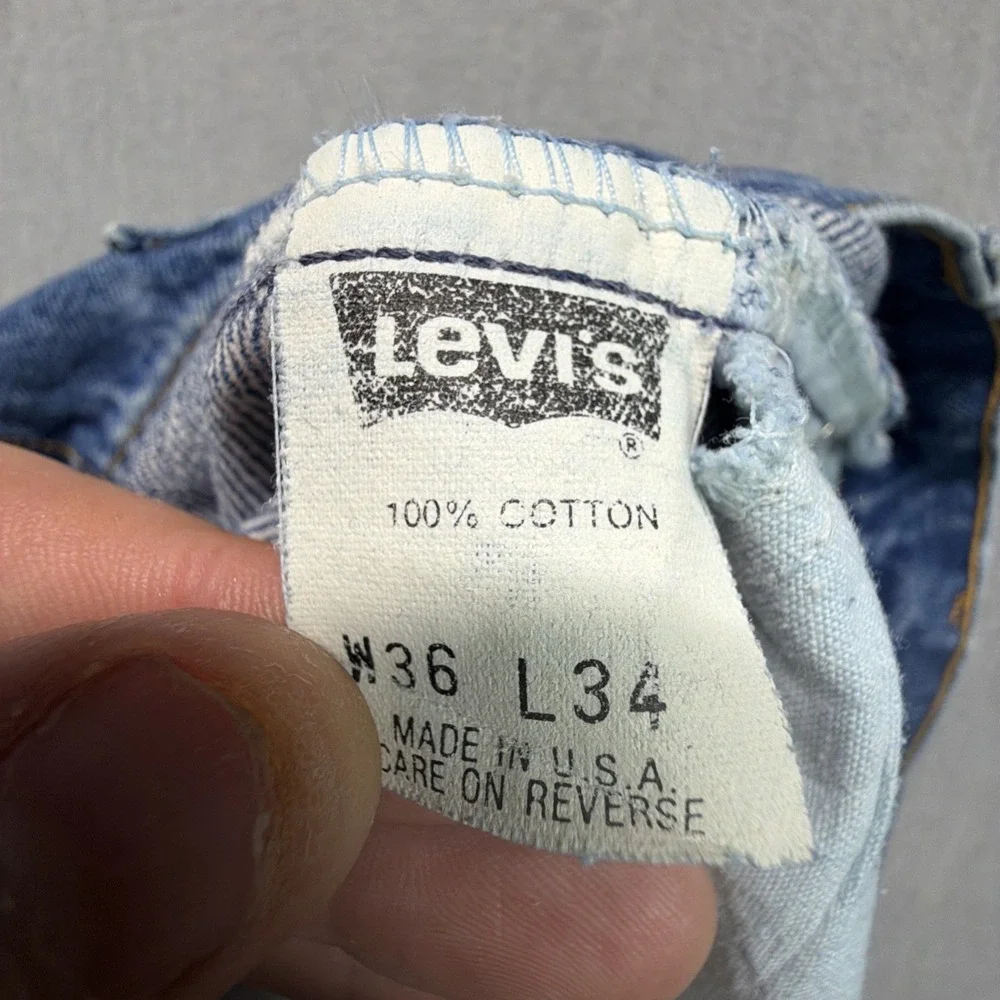 VTG Levi's 505 Orange Tab Straight Jeans Mens 36x34 (Fits 34x33) Made in USA